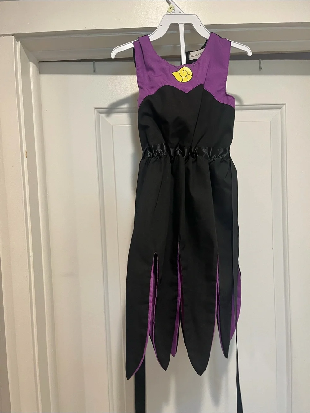 Ursula-Inspired Black and Purple Kids Costume Dress